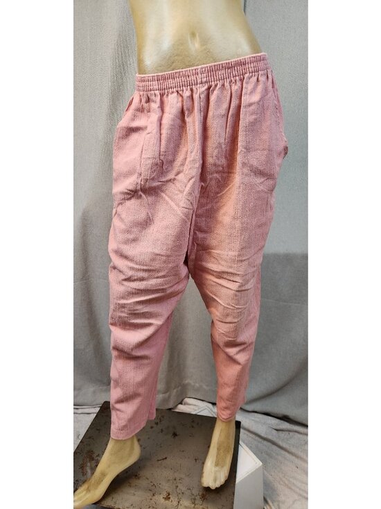 Michel Laurence Pants - Michel Laurence Womens Size 14P 14 Petite Pink Elastic Waist Dress Pants USED